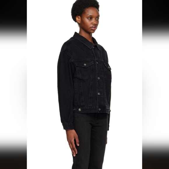 Agolde Charli Women's Black Denim Jacket - Picture 3 of 7
